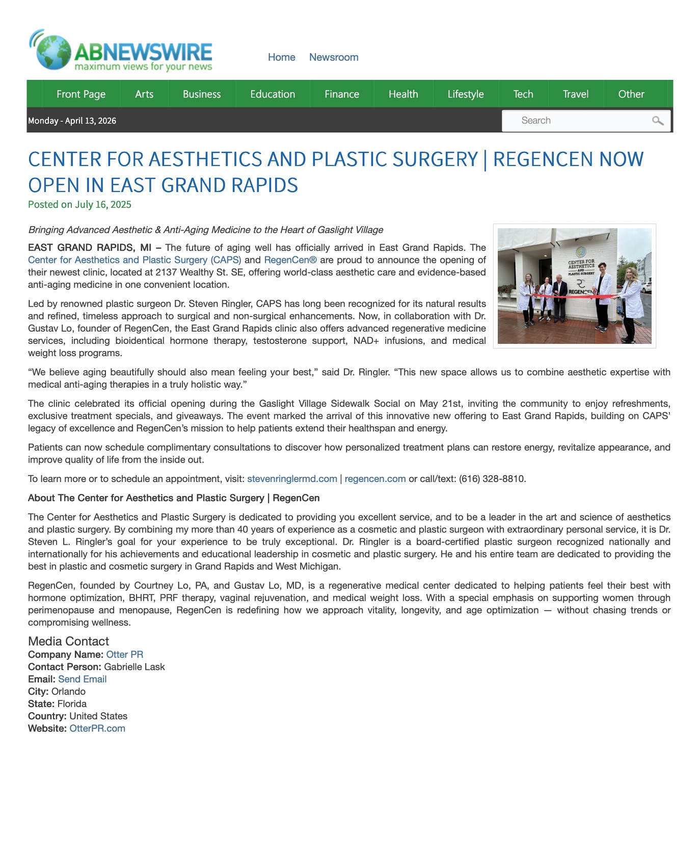 East GR press release